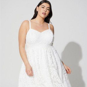 Torrid Sweetheart Midi Woven Crochet Eyelid Romantic lace women plus sz …